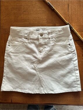 wonder nation White Denim Mini Skirt - Front Seam Detail